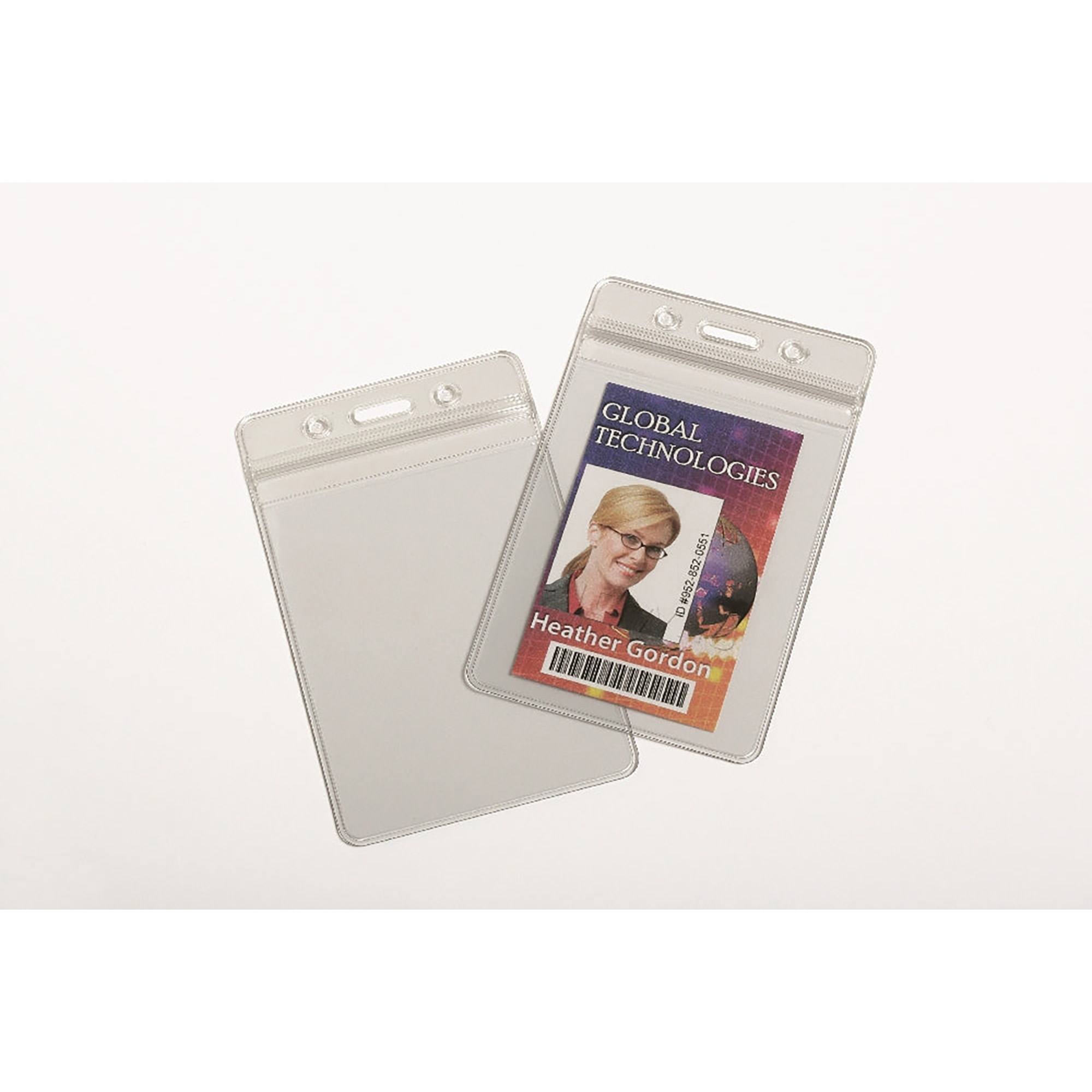 Holder, Badge, Vinyl, Re-Sealable, Clear, 3-3/4" x 2-5/8" - 25/BX