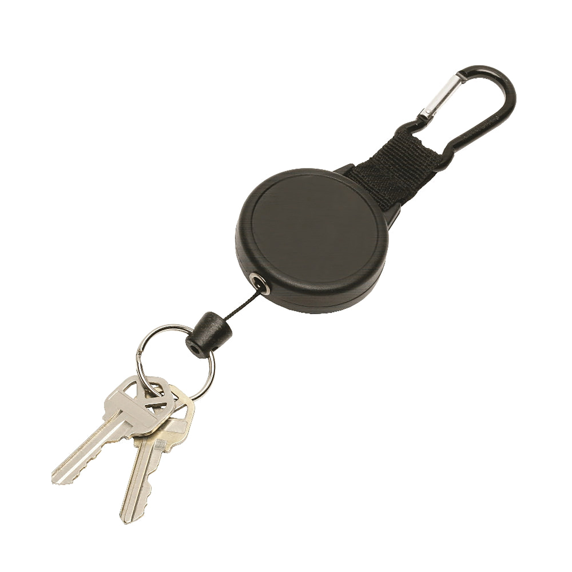 Key Reel, Retractable, Black - 12/PK