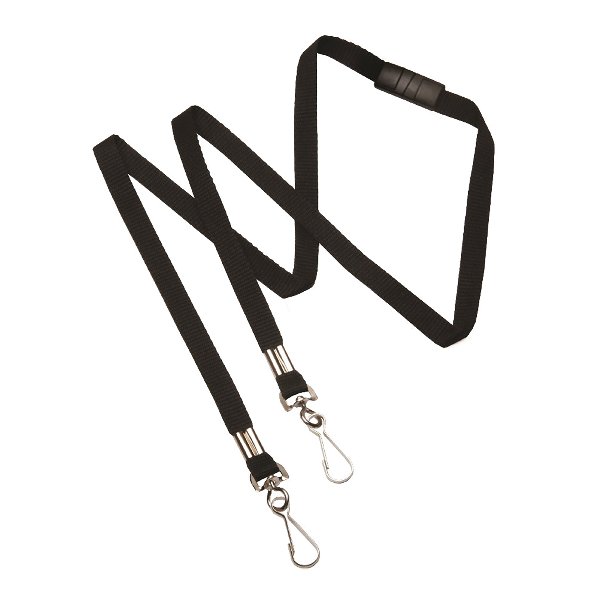 Face Mask Lanyard, Black, 36" x 3/8" With Breakaway - 12/PK