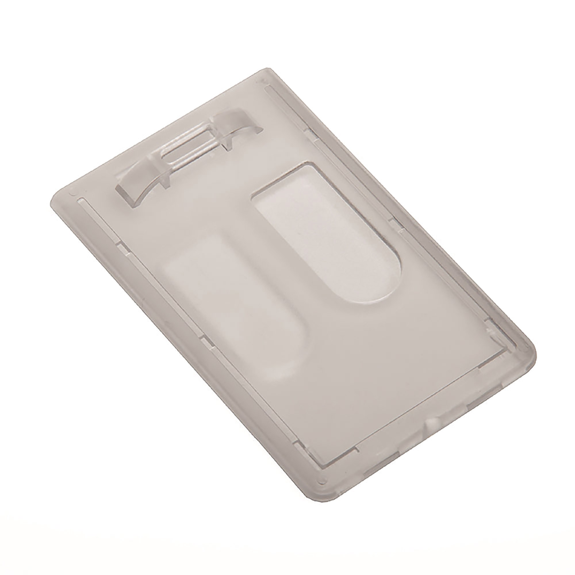 Dual Card Holder, Frosted, Rigid, Vertical, Top Load, 2.15" W x 3.44" H - 12/PK