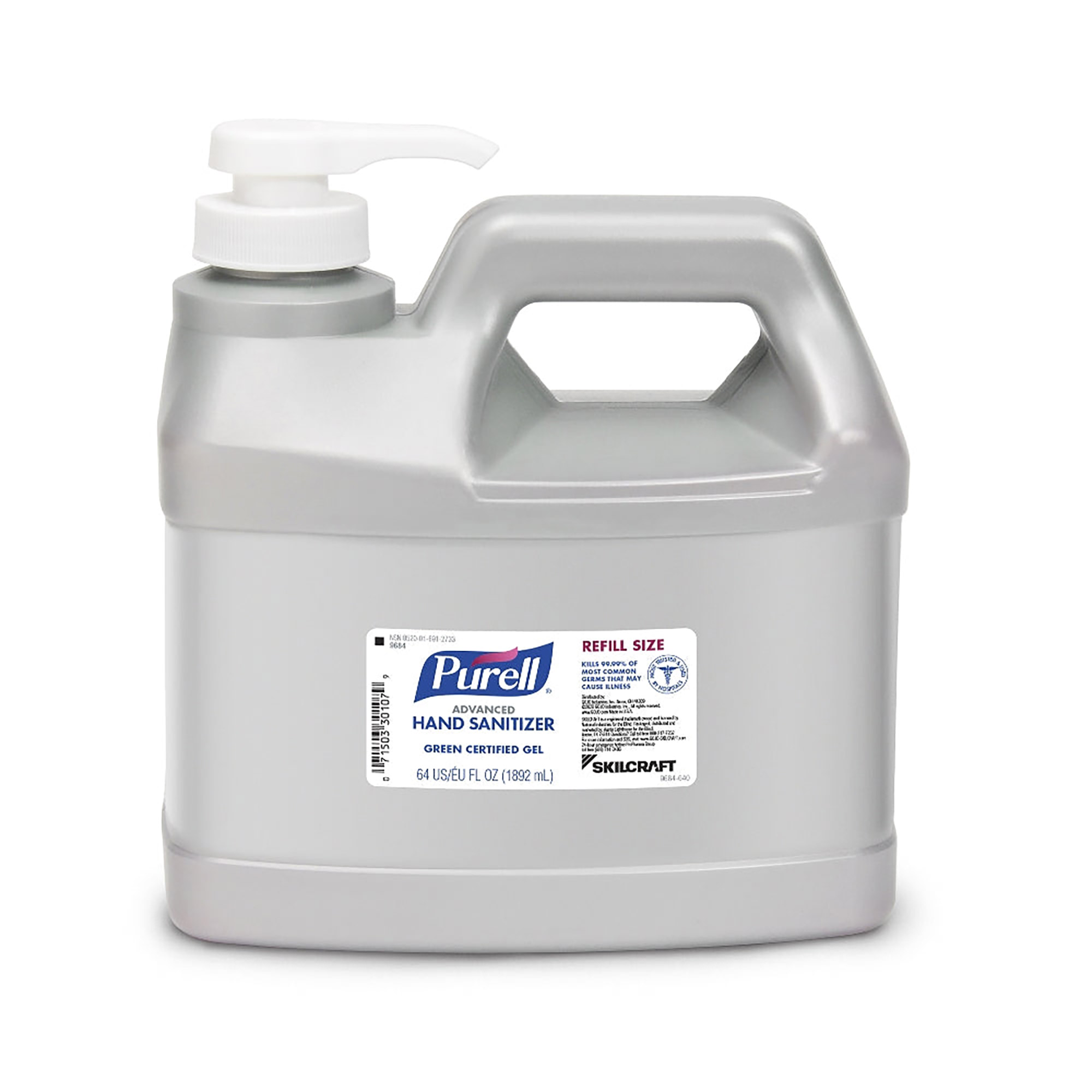 Advanced Instant Hand Sanitizer, Green Certified Gel, 64 oz - Each
