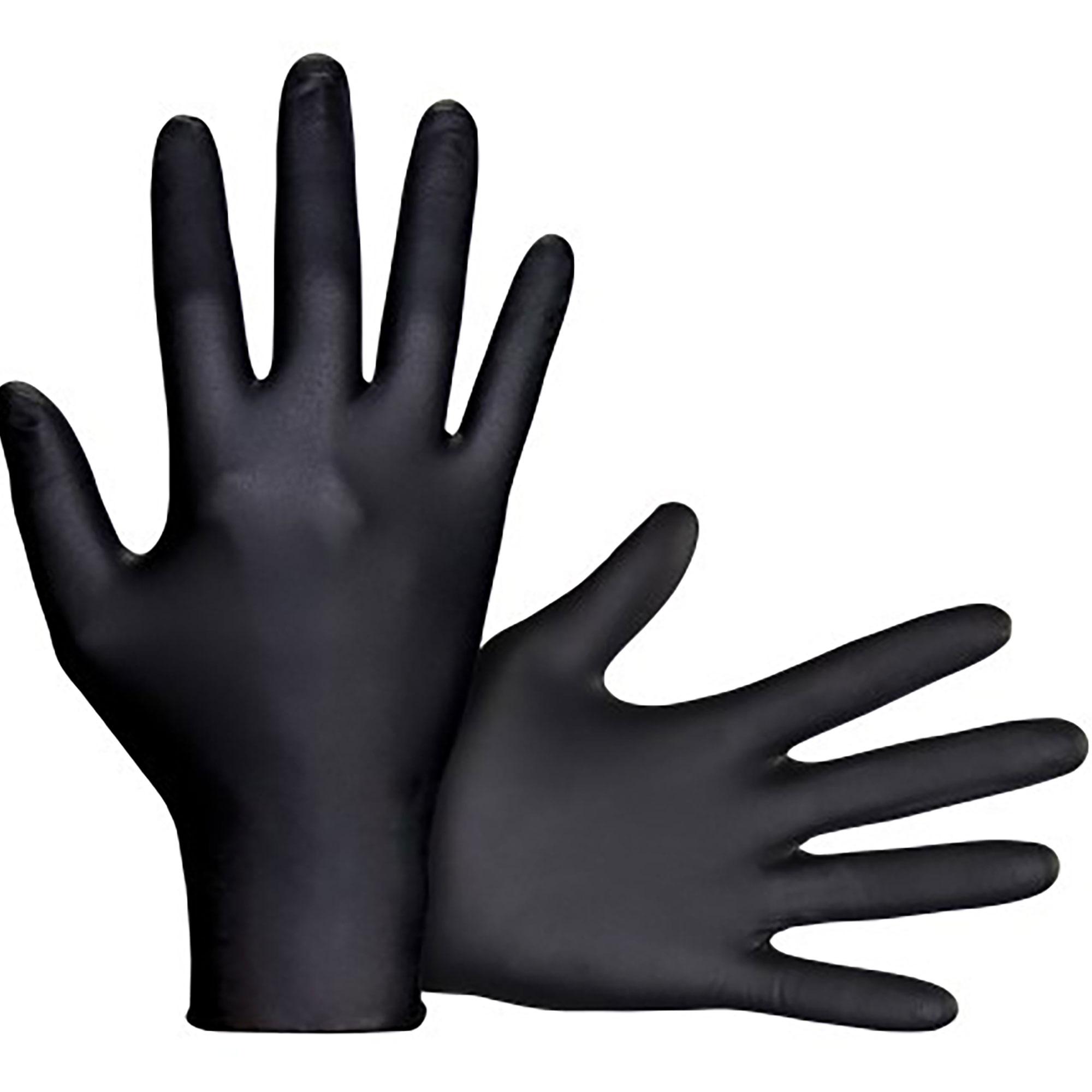 SAS Raven 7 Mil Black Nitrile Gloves - Medium - 100/PK