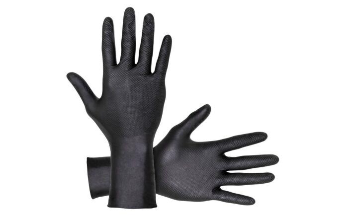 Extended Cuff Black Powder-Free Exam Grade Nitrile Gloves 8 mil Size 2X-Large - 50/BX